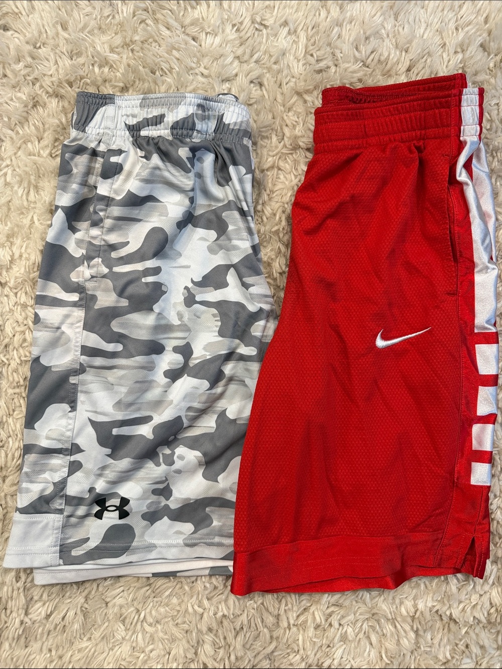 Boys XL Nike & Under Armour Athletic Shorts Bundle Red Camo